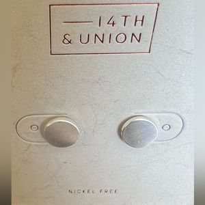 14th & Union Brushed Metal stud earrings.